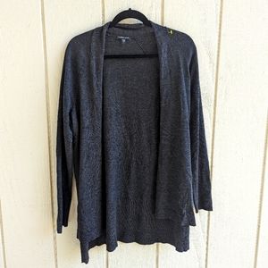 Eileen Fisher Open Front Knit Cardigan Sweater 100% Merino Wool Size Large